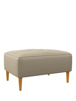 John Lewis Draper II Footstool, Light Leg, Matt Pearl