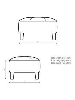 John Lewis Draper II Footstool, Light Leg - view 2, Matt Pearl