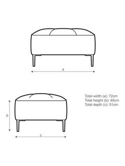 John Lewis Draper II Leather Footstool, Metal Leg - view 2, Matt Pearl