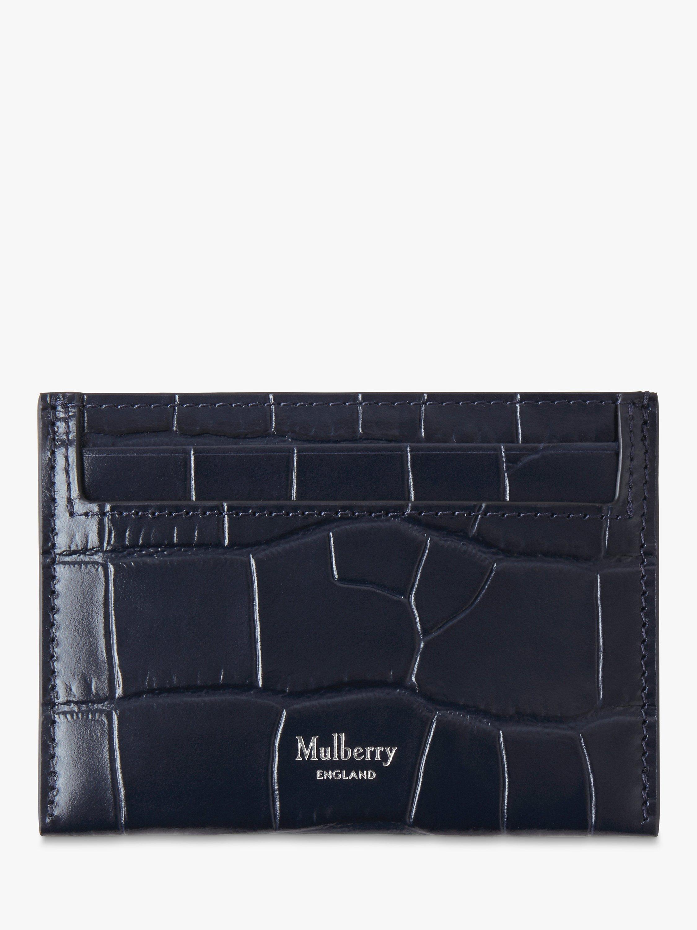 Product image 1 of 2, which shows Mulberry Slip Matte Small Croc Card Holder, Night Sky