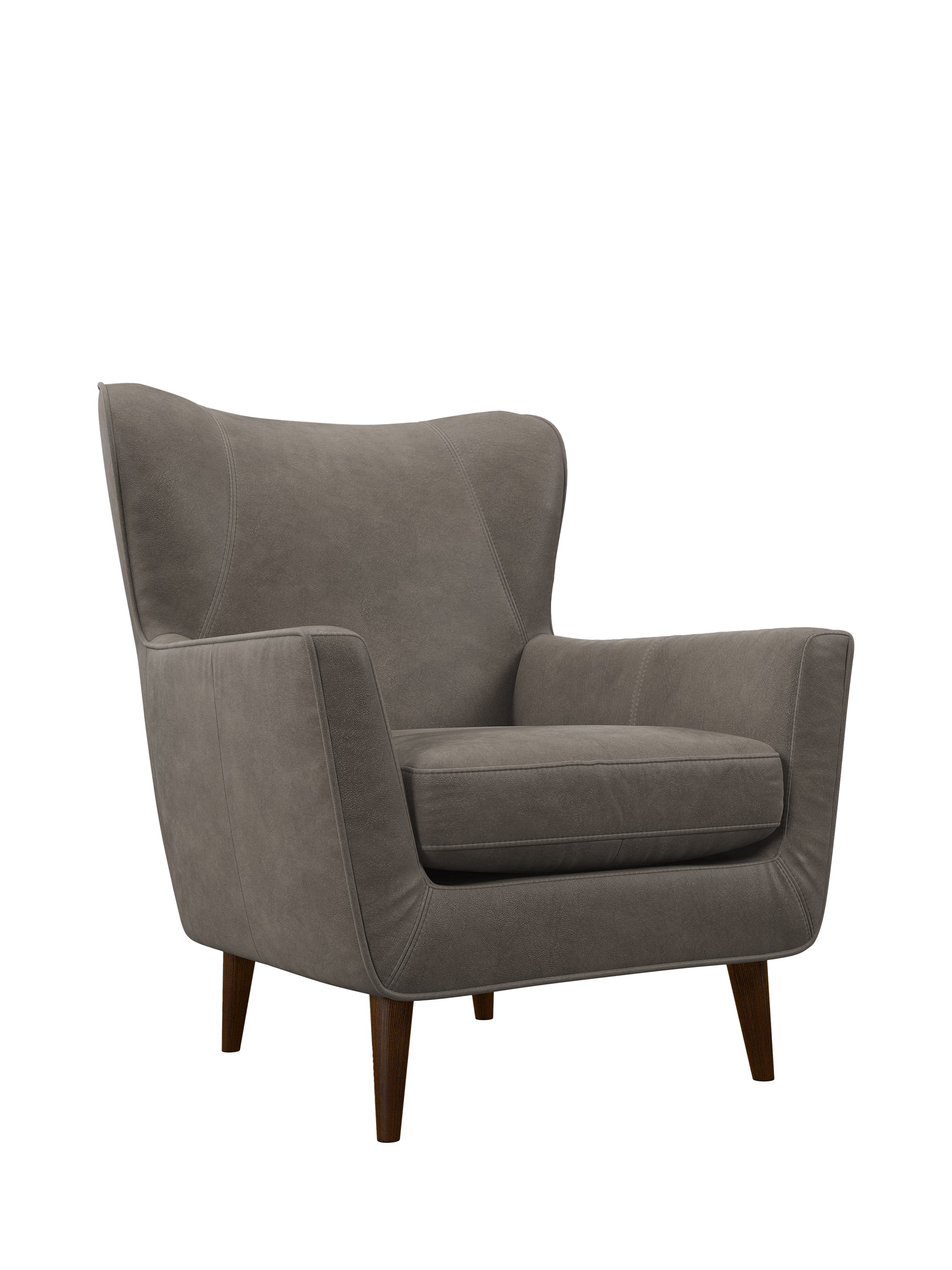 Thomas Range, John Lewis Thomas Leather Armchair, Dark Leg, Demetra Grey
