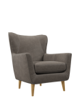 John Lewis Thomas Leather Armchair, Light Leg, Demetra Grey