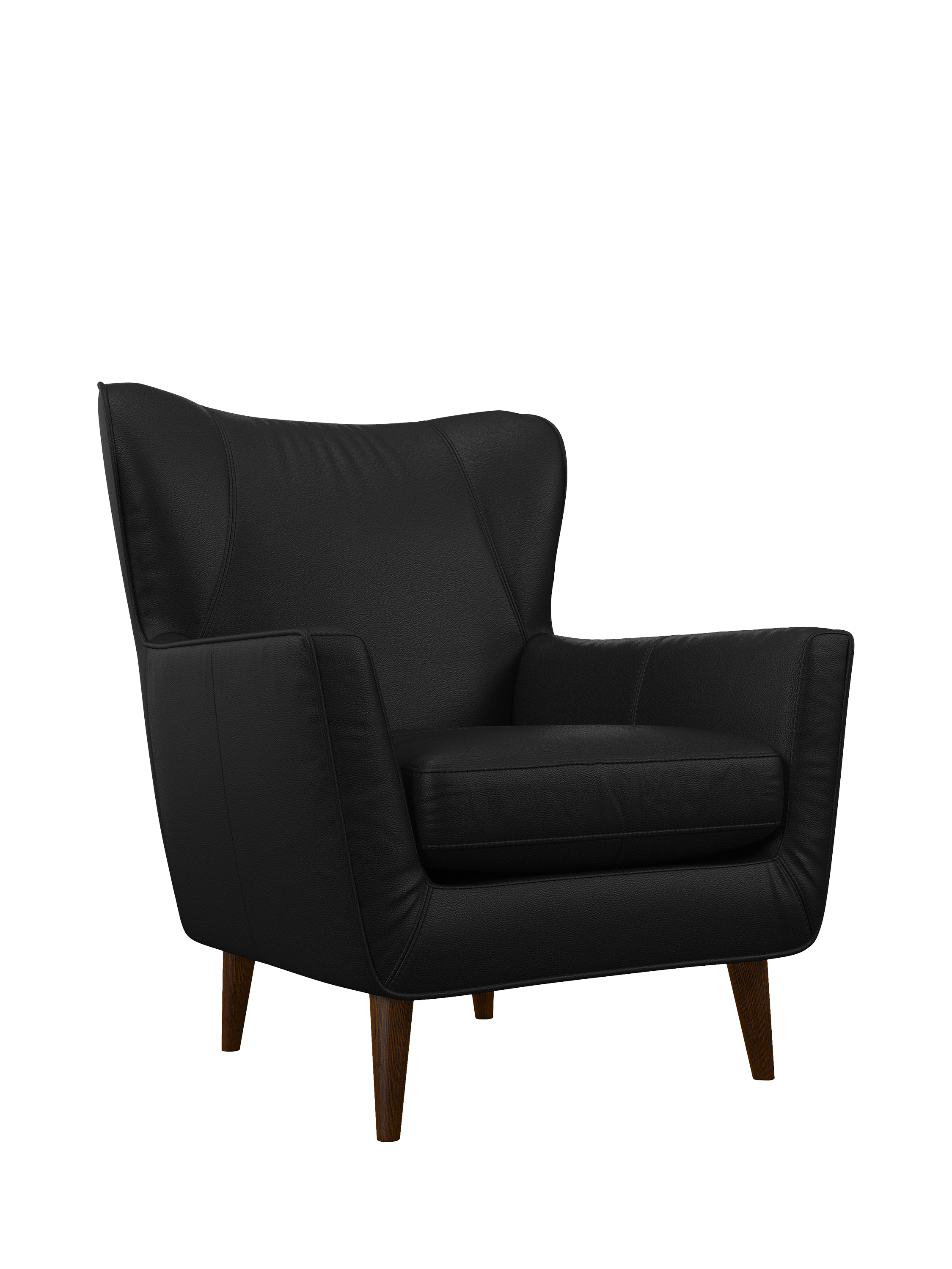 Thomas Range, John Lewis Thomas Leather Armchair, Dark Leg, Matt Black