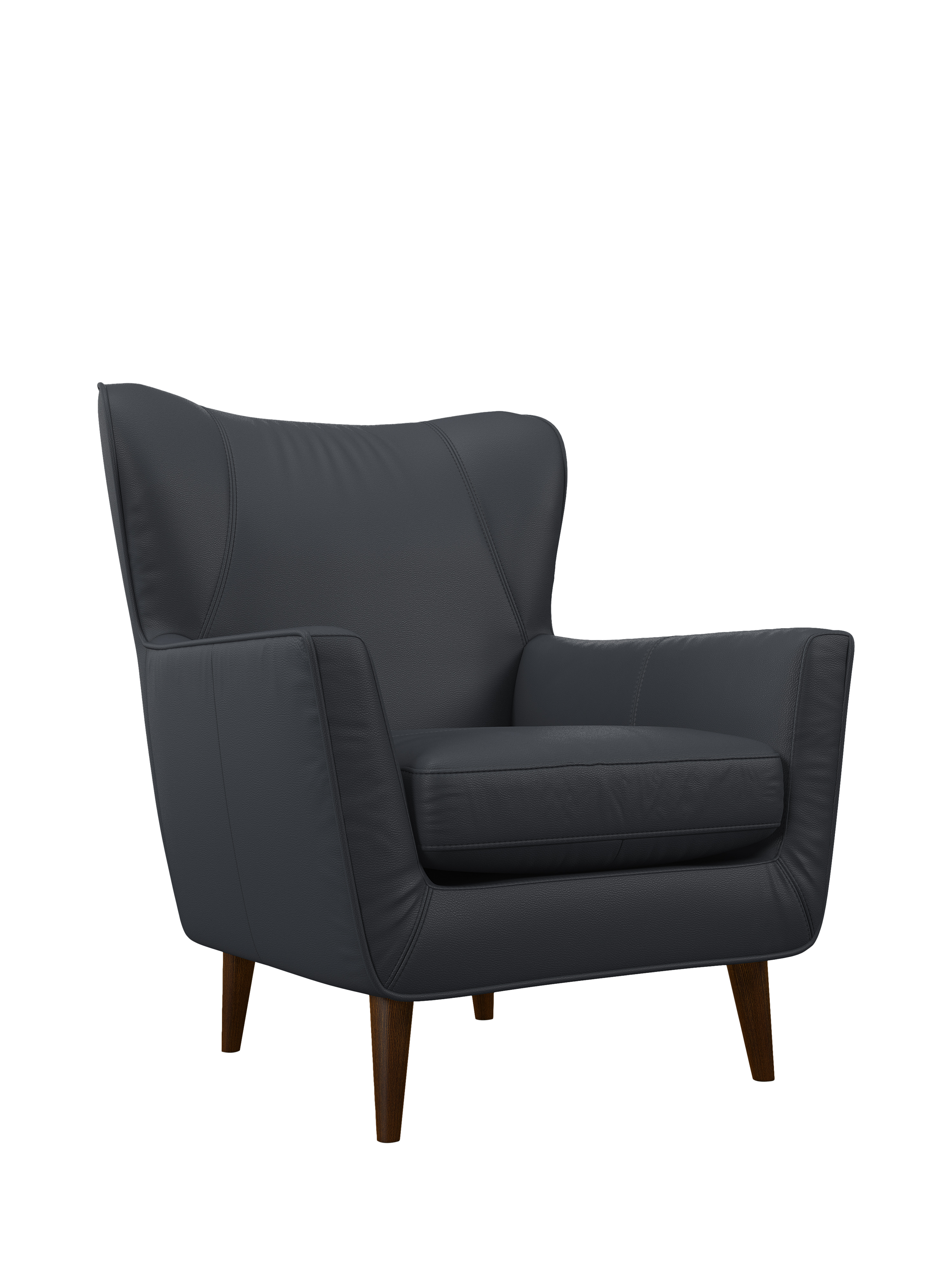 Thomas Range, John Lewis Thomas Leather Armchair, Dark Leg, Matt Navy