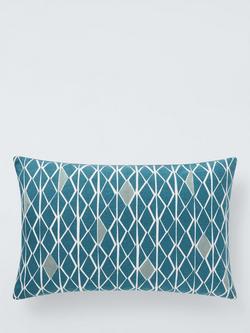 John Lewis Diamond Embroidery Cushion, Fjord