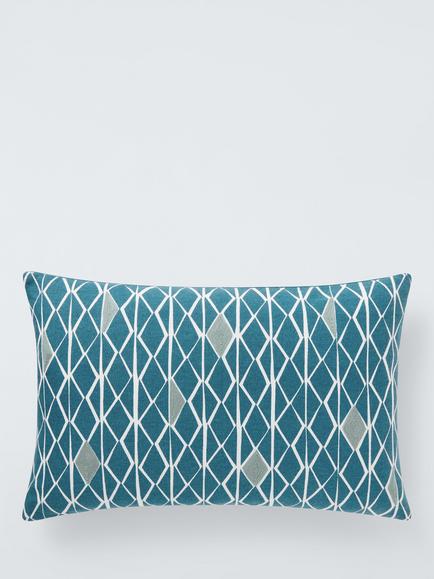 John Lewis Diamond Embroidery Cushion, Fjord