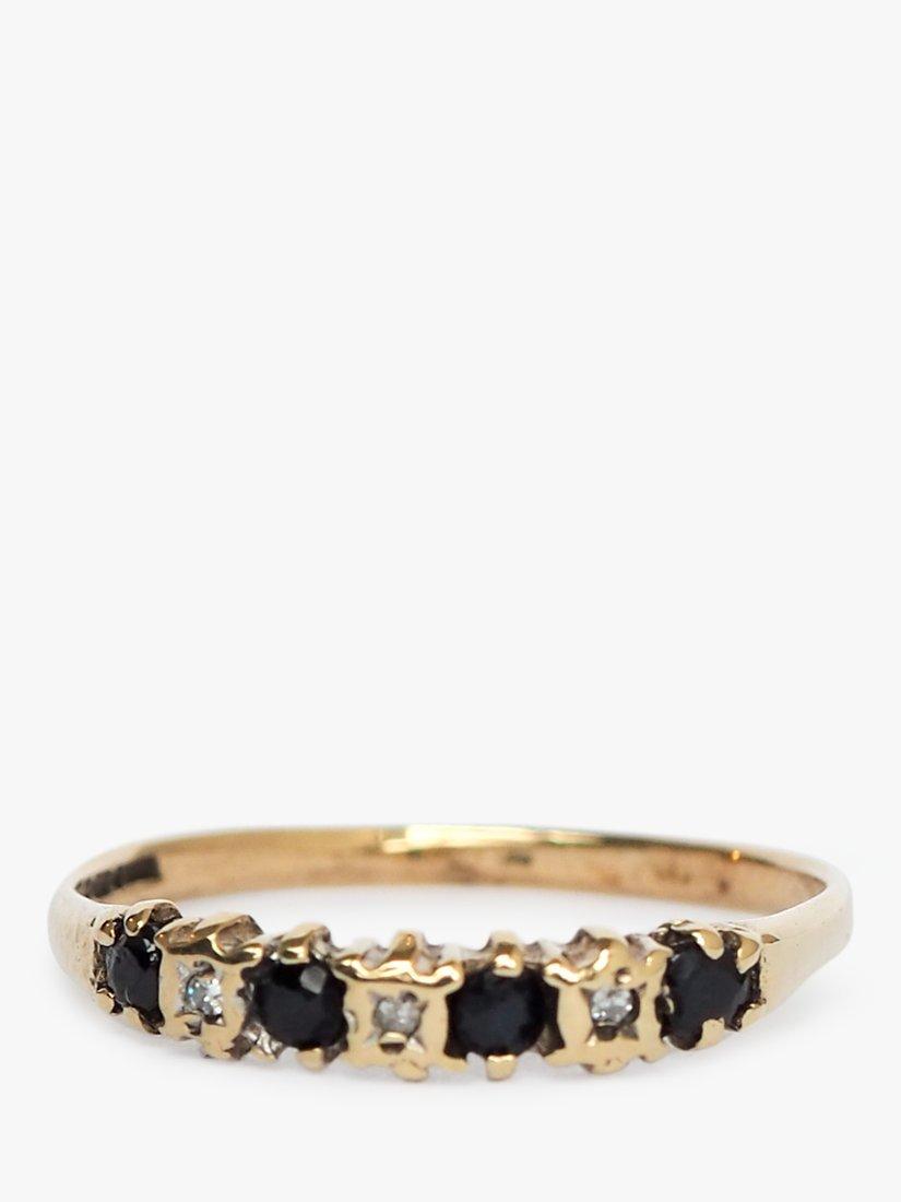 L & T Heirlooms Pre-Loved 9ct Yellow Gold Diamond and Sapphire Eternity Ring, Gold