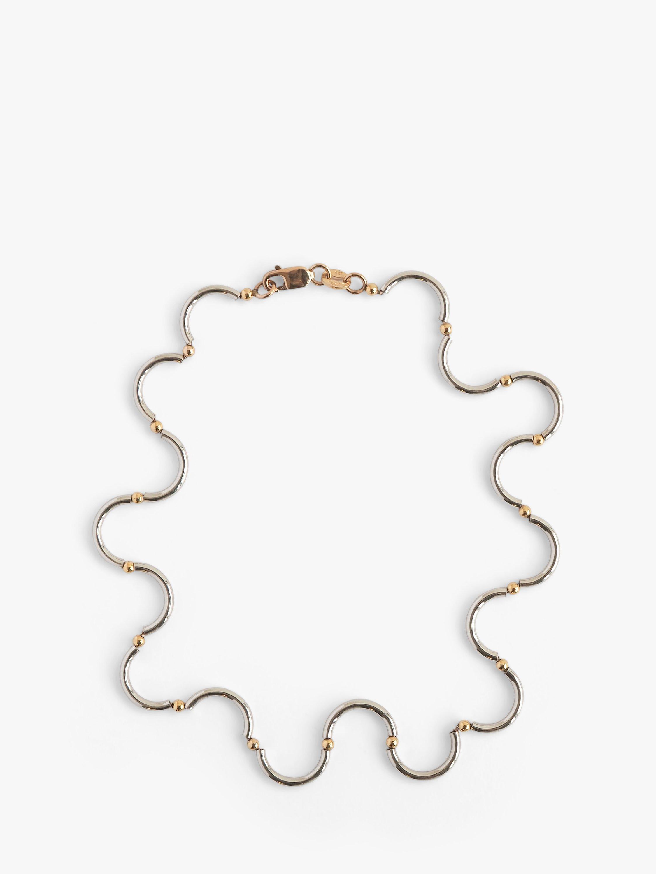 Product image 1 of 1, which shows L & T Heirlooms Pre-Loved 9ct Yellow and White Gold Italian Wave Bracelet, Gold/Silver
