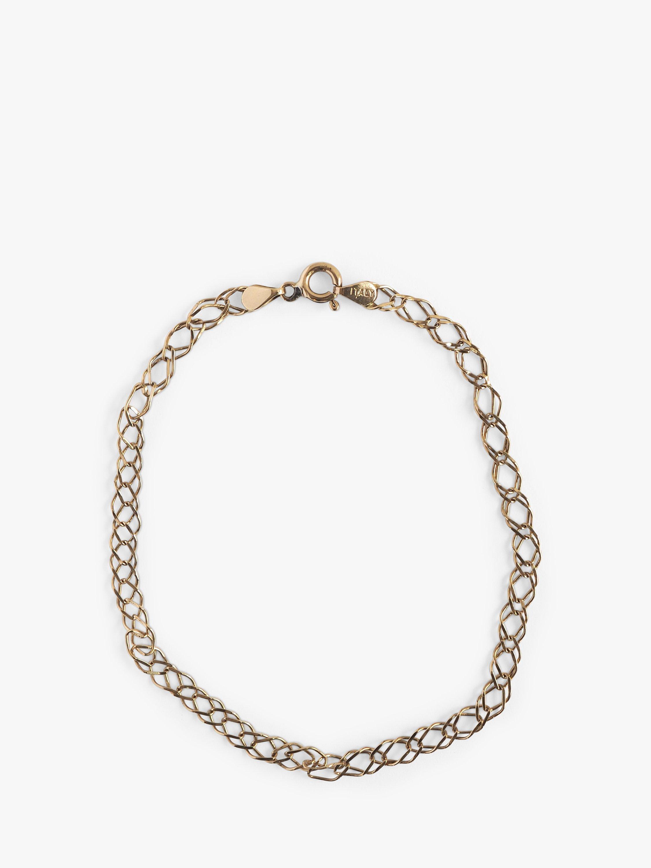 Product image 1 of 1, which shows L & T Heirlooms Pre-Loved 9ct Yellow Gold Double Link Bracelet, Gold