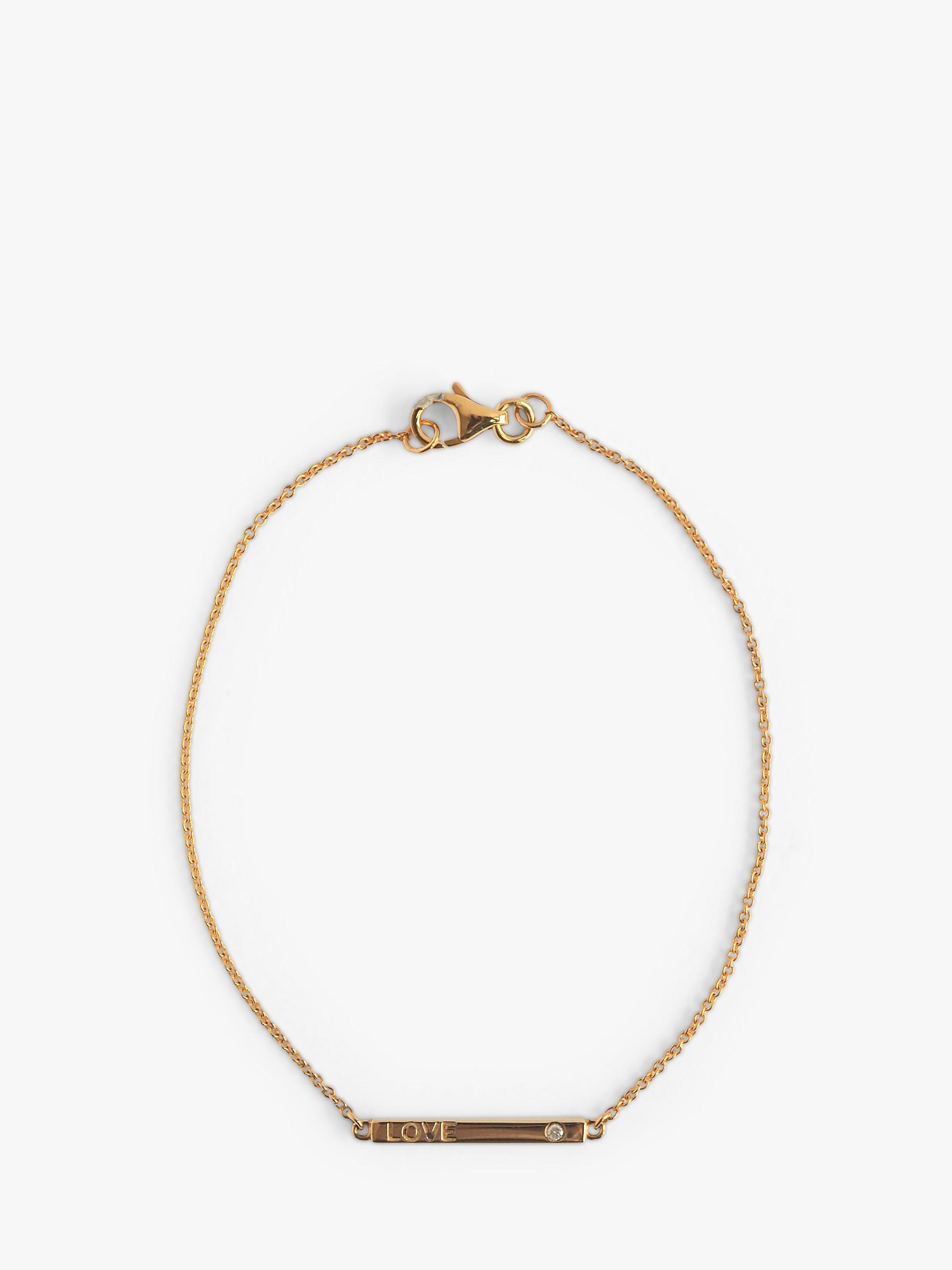 L & T Heirlooms Pre-Loved 9ct Yellow Gold 'Love' Bracelet, Gold