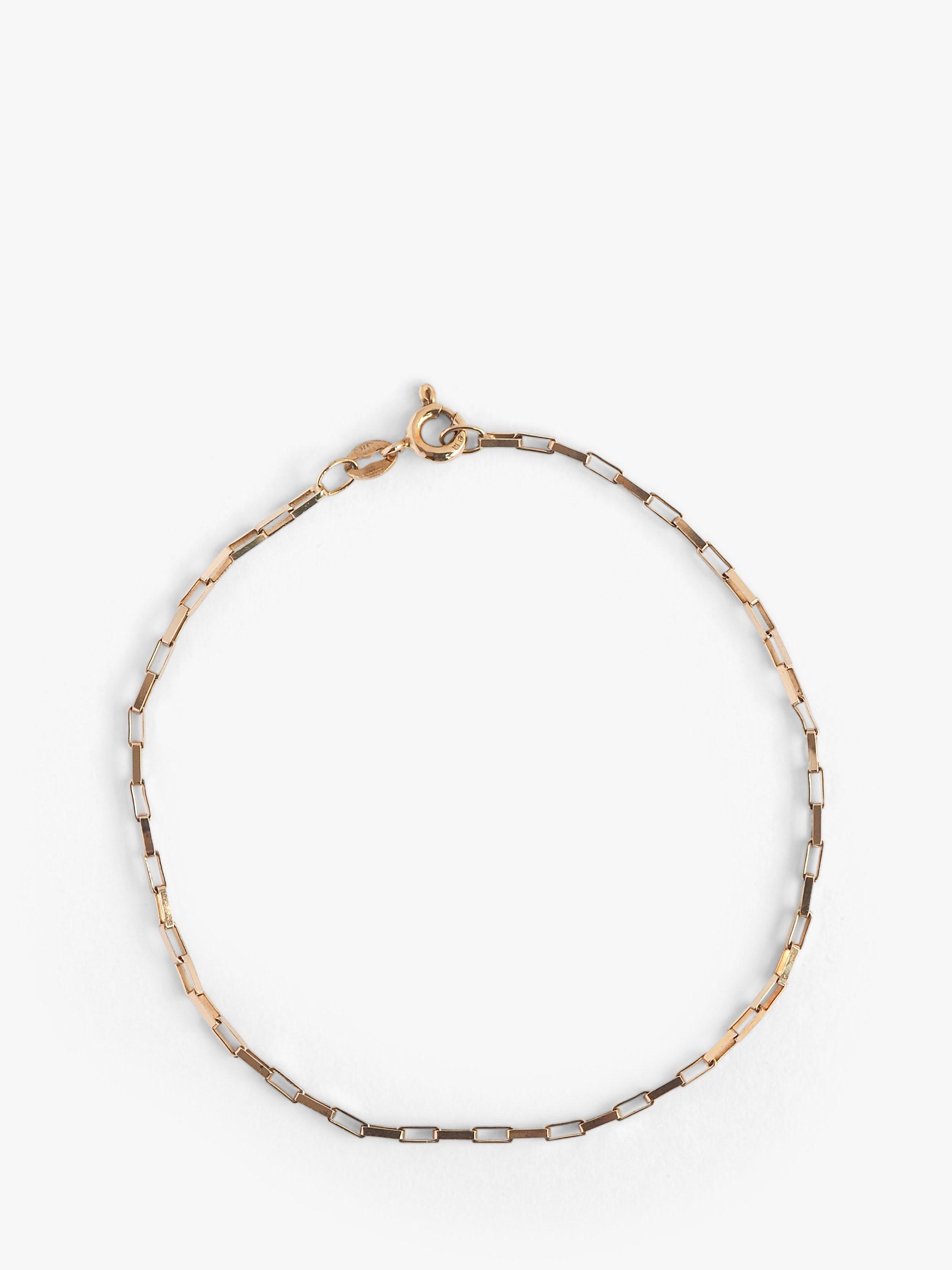 L & T Heirlooms Pre-Loved 9ct Yellow Gold Box Link Bracelet, Dated Circa 1989, Gold