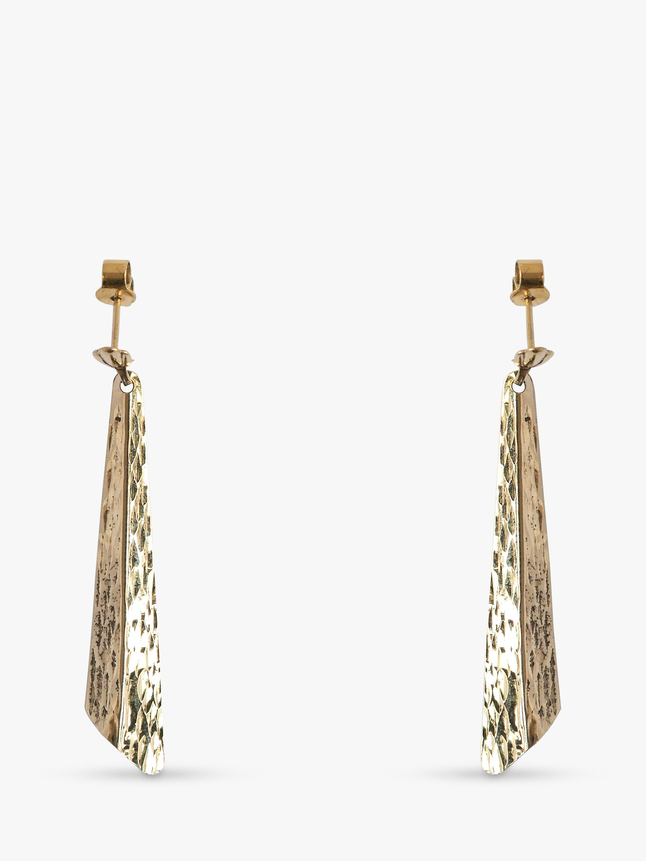L & T Heirlooms Pre-Loved 9ct Yellow Gold Drop Earrings, Gold
