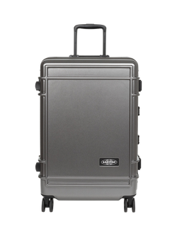 Eastpak Resist'r 4 Wheel 68.5cm Medium Suitcase, 63L, Brushed Metal