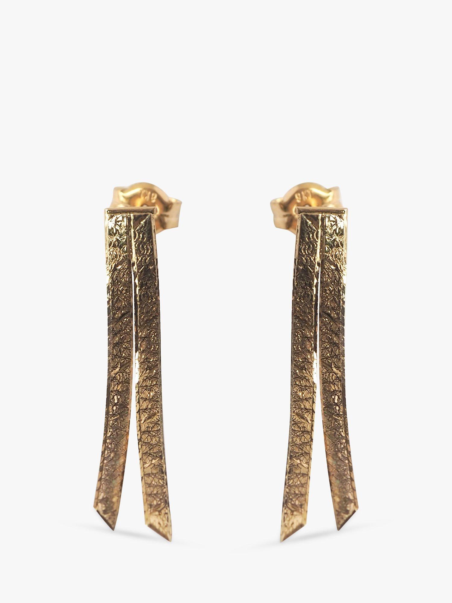 L & T Heirlooms Pre-Loved 9ct Yellow Gold Strand Drop Earrings, Gold