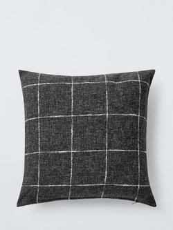 John Lewis Window Check Cushion, Sand, Graphite