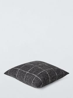 John Lewis Window Check Cushion, Sand - view 2, Graphite