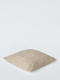 John Lewis Window Check Cushion, Sand - view 2, Sand