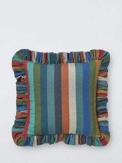 John Lewis Striped Frill Cushion, Multi, Multi