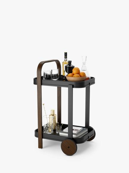 Umbra Bellwood Bar and Storage Cart - view 2, Black / Walnut