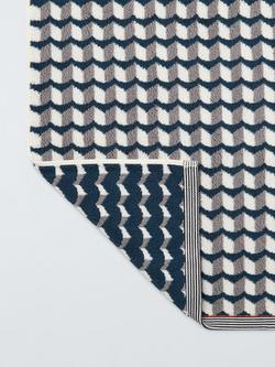 Margo Selby Southwold Bath Mat, Navy/Grey - view 2, Navy/Grey