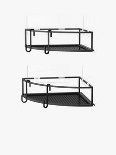 Umbra Cubiko Corner Bins Shower Baskets, Set of 2, Black