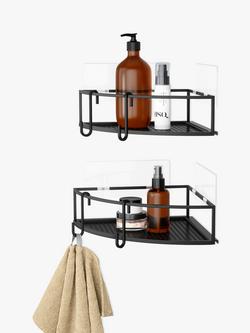 Umbra Cubiko Corner Bins Shower Baskets, Set of 2 - view 2, Black