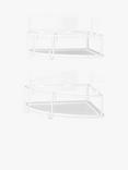 Umbra Cubiko Corner Bins Shower Baskets, Set of 2, White