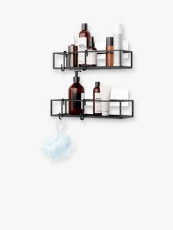 Umbra Cubiko Shower Bins, Set of 2, Black, Black