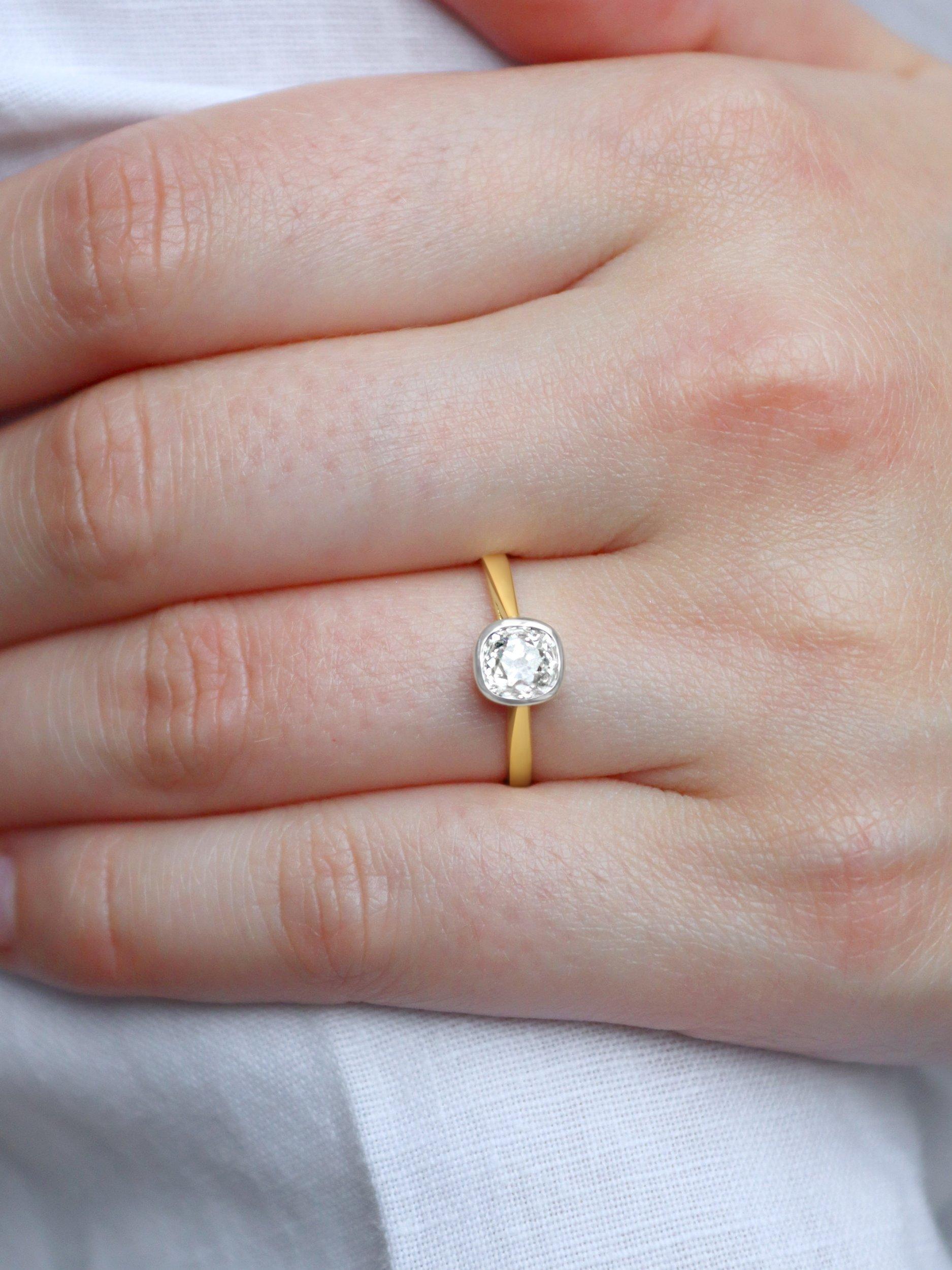 Product image 5 of 6, which shows Milton & Humble Jewellery Pre-Loved 18ct White and Yellow Gold Diamond Engagement Ring
