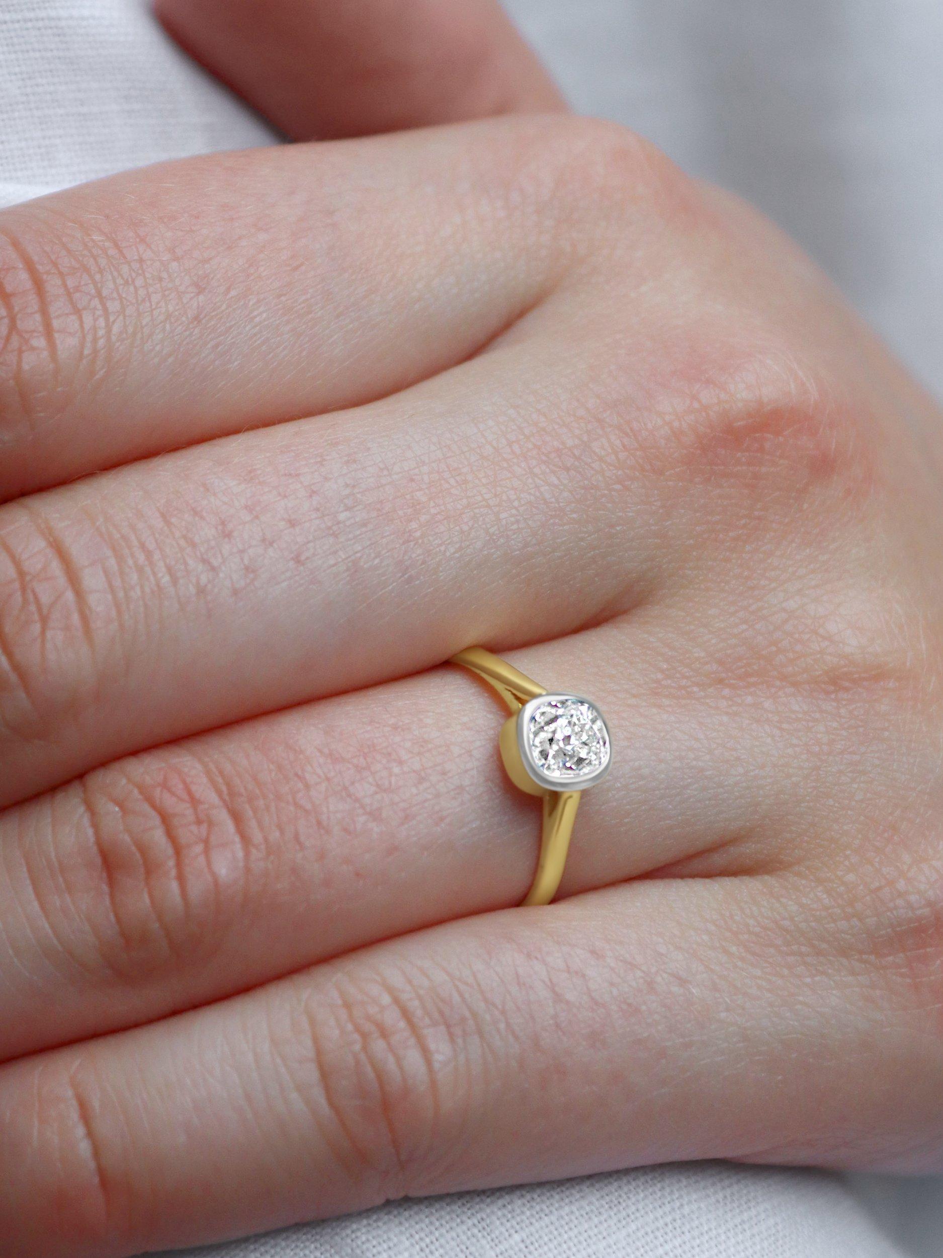 Product image 6 of 6, which shows Milton & Humble Jewellery Pre-Loved 18ct White and Yellow Gold Diamond Engagement Ring