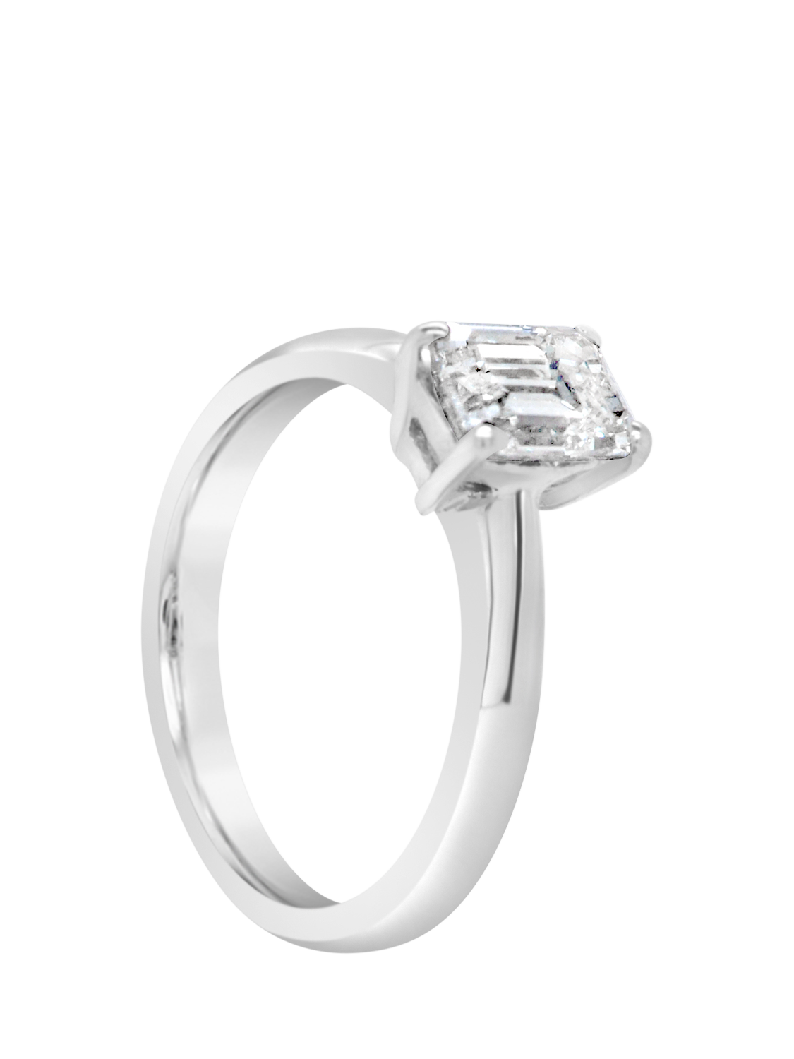 Product image 2 of 5, which shows Milton & Humble Jewellery Pre-Loved Emerald Cut Diamond Engagement Ring, Dated Edinburgh 2000