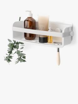 Umbra Flex Adhesive Bin Shower Basket, White, White