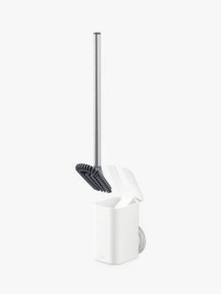 Umbra Flex Adhesive Toilet Brush & Holder, White, White