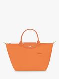 Longchamp Le Pliage Green Medium Top Handle Bag, Orange