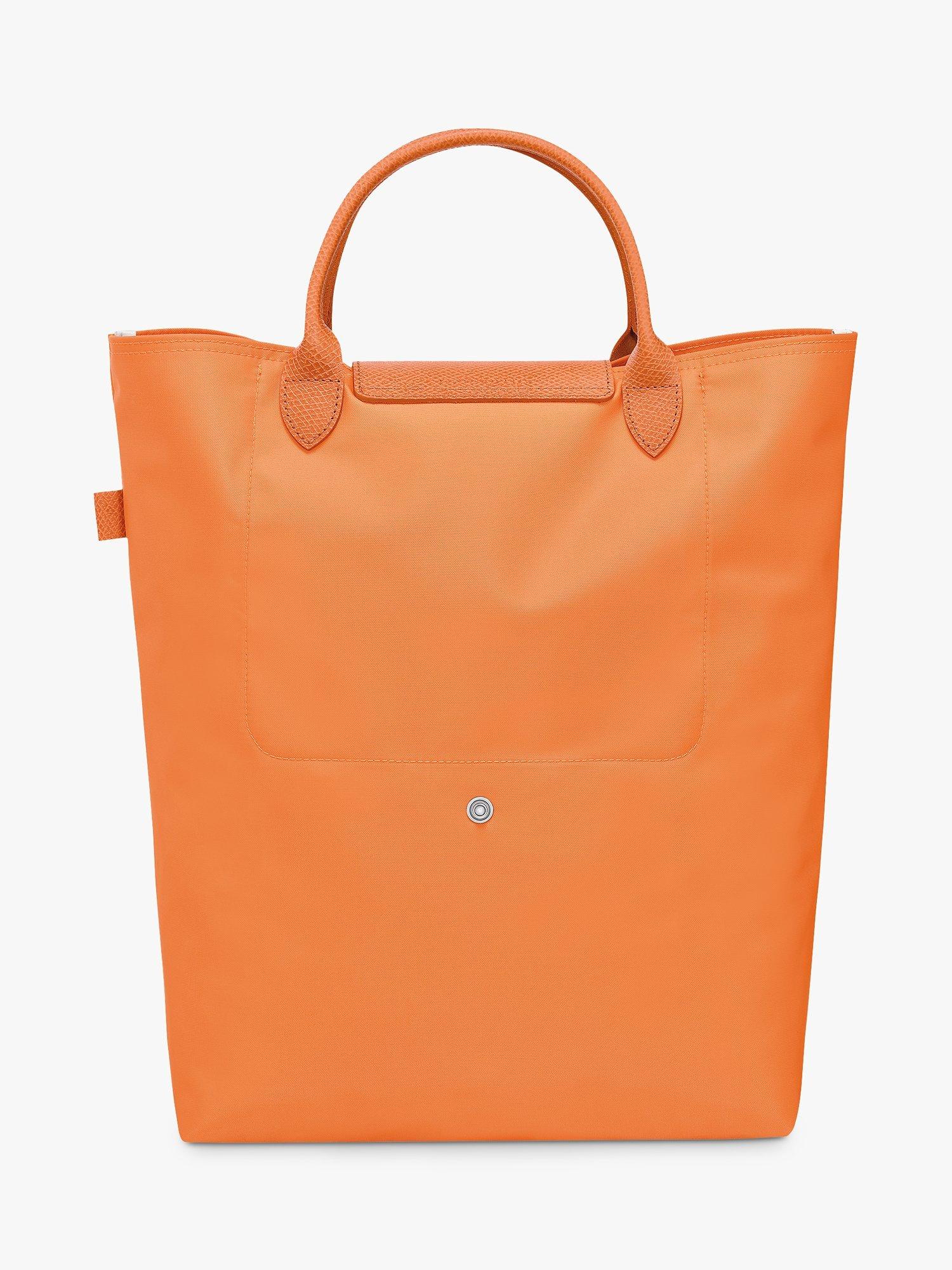 Longchamp Le Pliage Green Medium Top Handle Tote Bag Orange