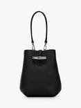 Longchamp Le Roseau XS Grained Leather Bucket Bag, Black