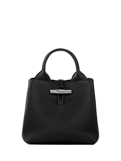 Longchamp Le Roseau Leather Small Crossbody Bag, Black