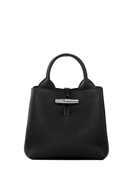 Longchamp Le Roseau Leather Small Crossbody Bag, Black