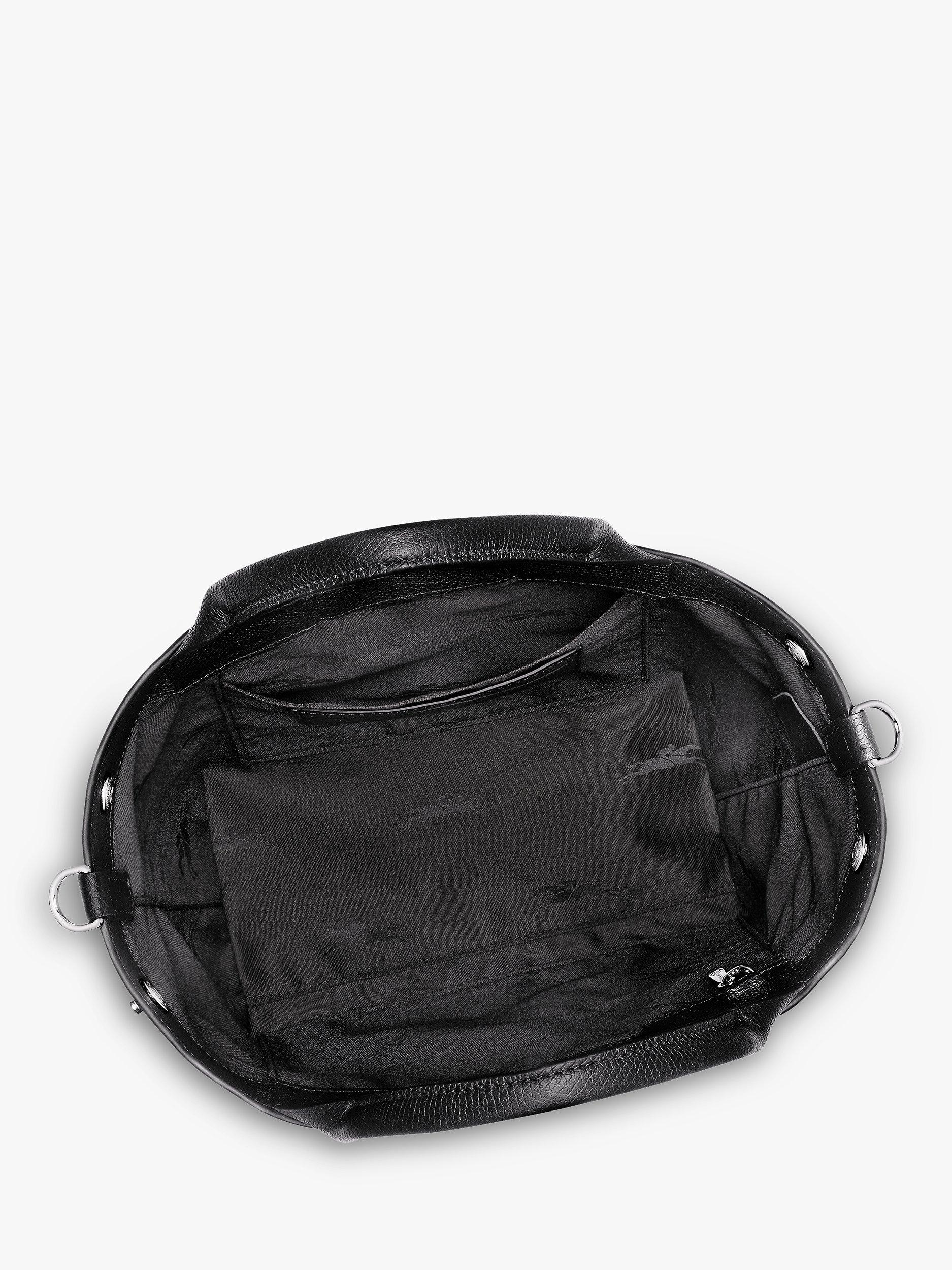 Product image 6 of 7, which shows Longchamp Le Roseau Leather Small Crossbody Bag, Black