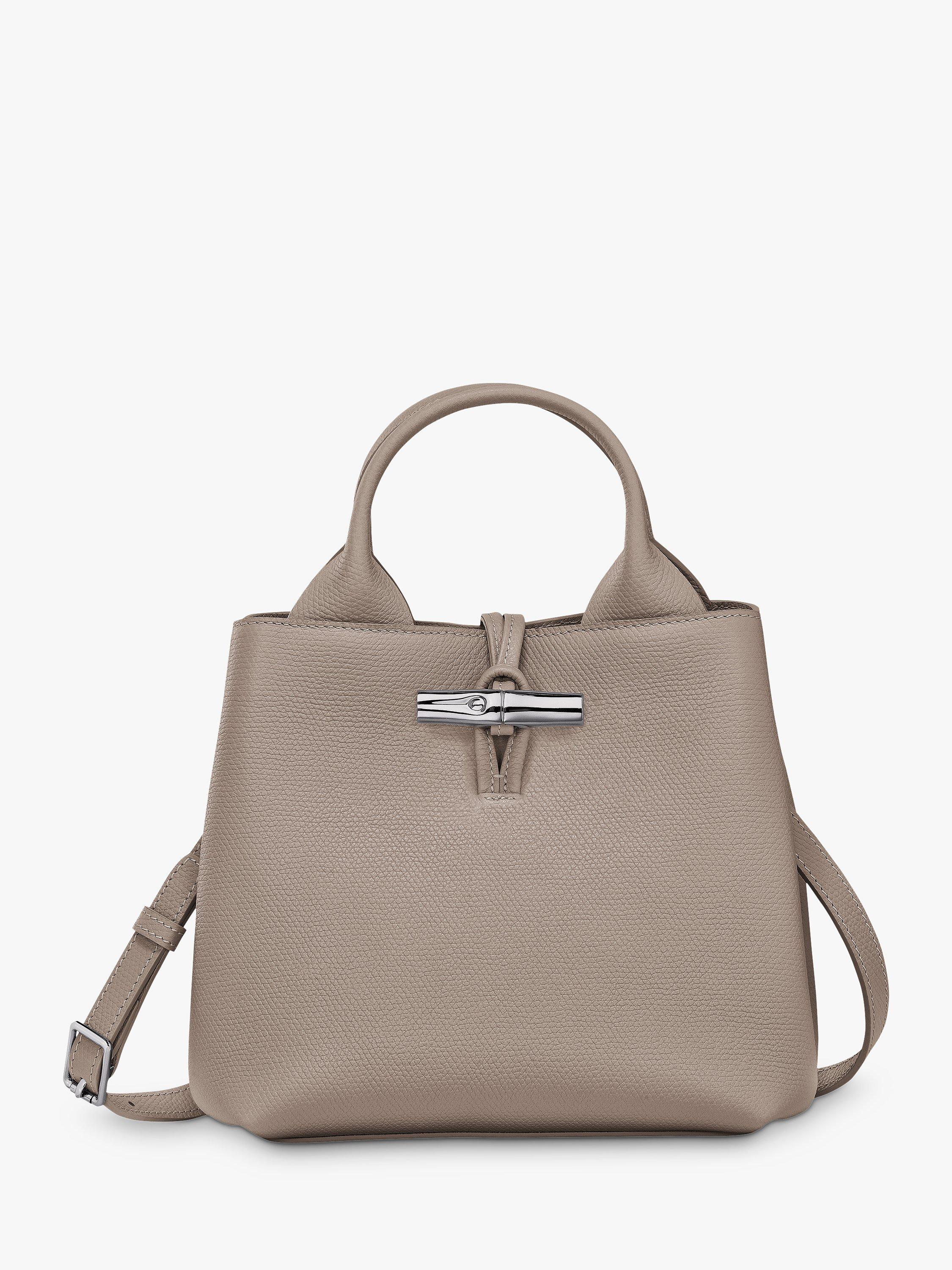 Product image 1 of 3, which shows Longchamp Le Roseau Leather Small Crossbody Bag, Clay