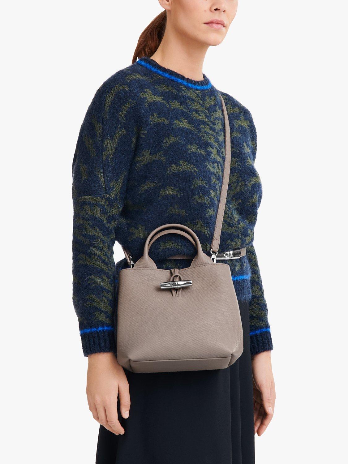 Product image 2 of 3, which shows Longchamp Le Roseau Leather Small Crossbody Bag, Clay