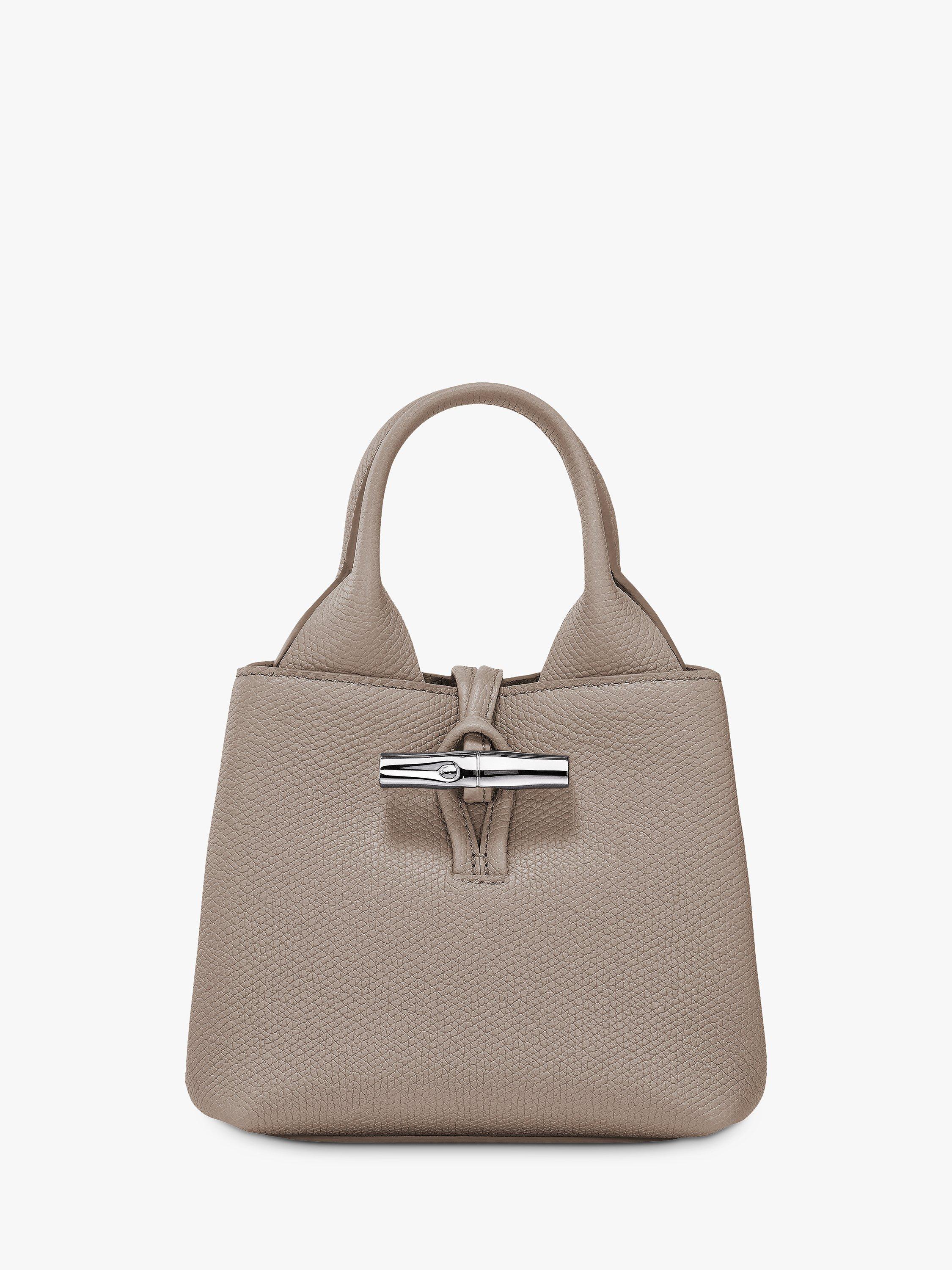 Product image 1 of 2, which shows Longchamp Le Roseau XS Grained Leather Crossbody Bag, Clay