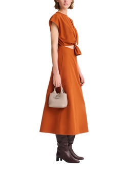 Longchamp Le Roseau XS Grained Leather Crossbody Bag - view 2, Clay