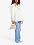 Longchamp Le Roseau XS Grained Leather Crossbody Bag, Paper