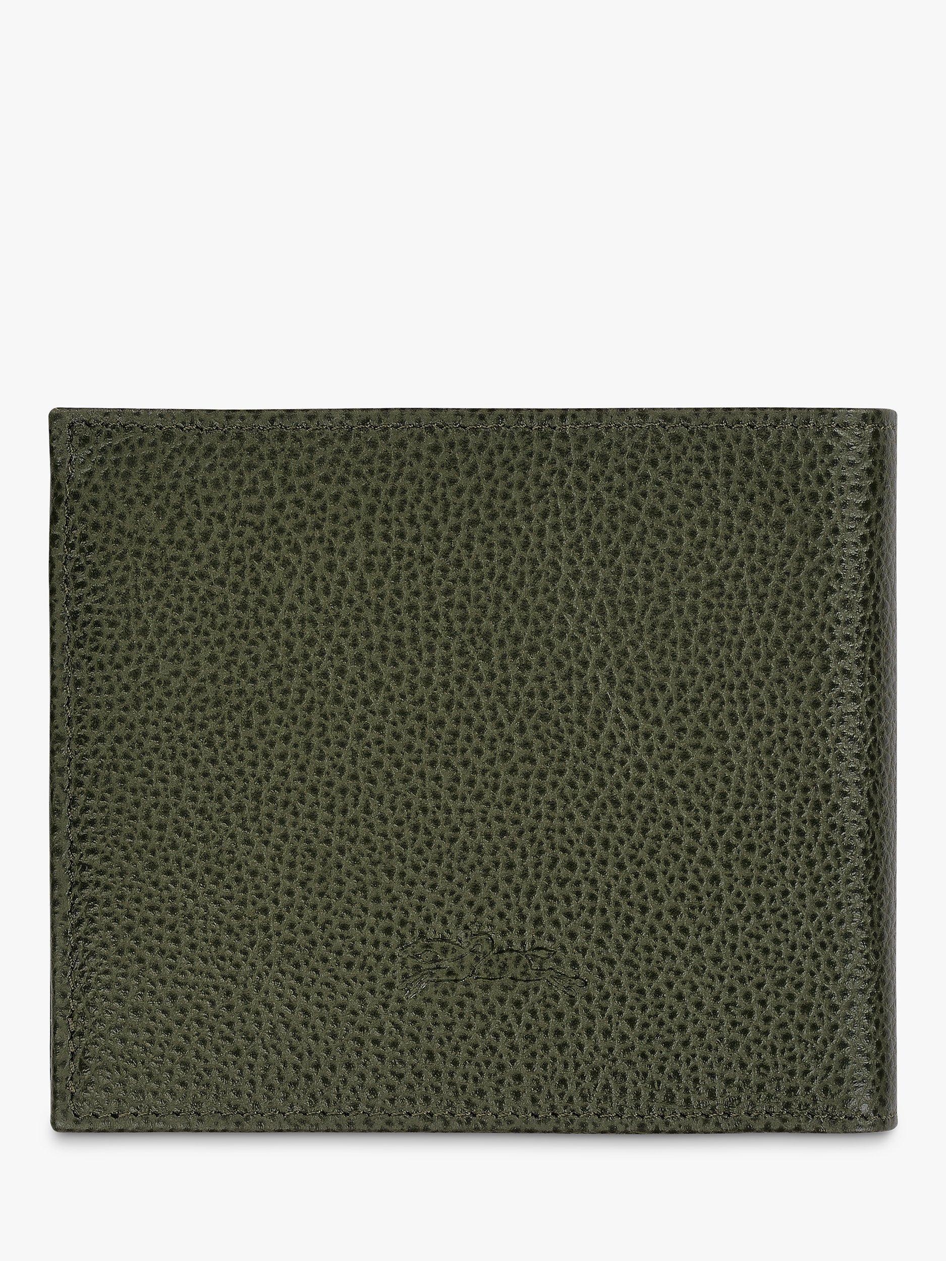 Product image 2 of 3, which shows Longchamp Le Foulonné Slim Leather Wallet, Khaki