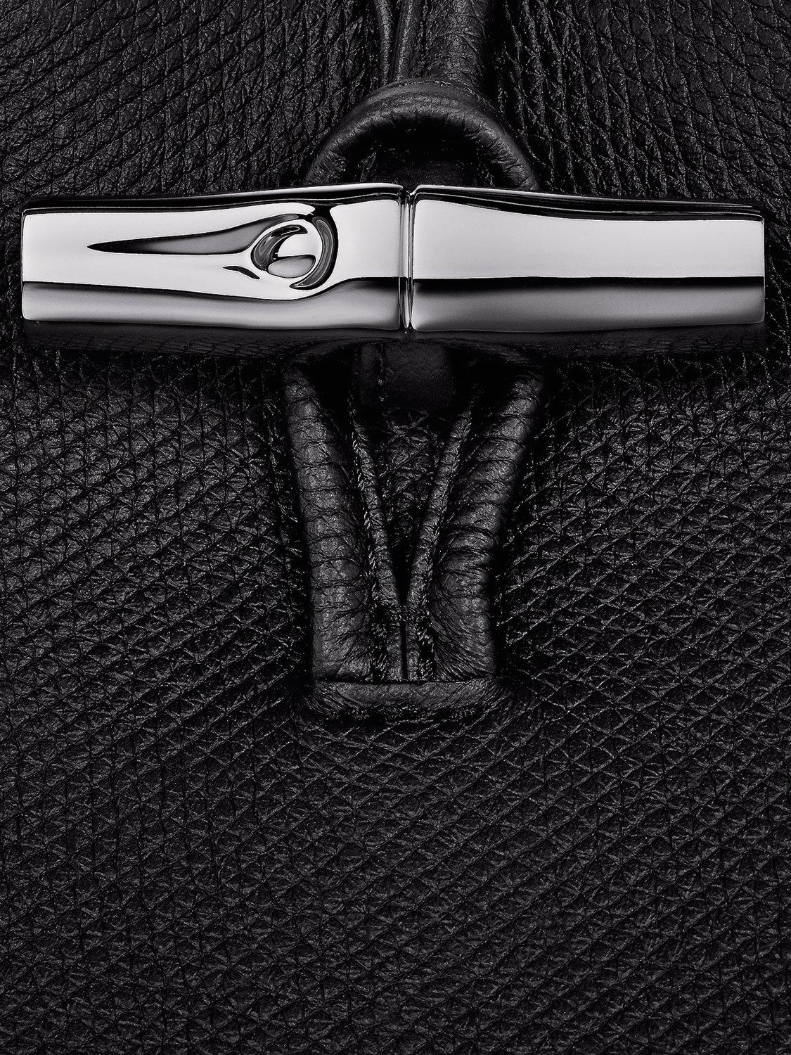 Product image 6 of 6, which shows Longchamp Le Roseau Leather Phone Pouch, Black