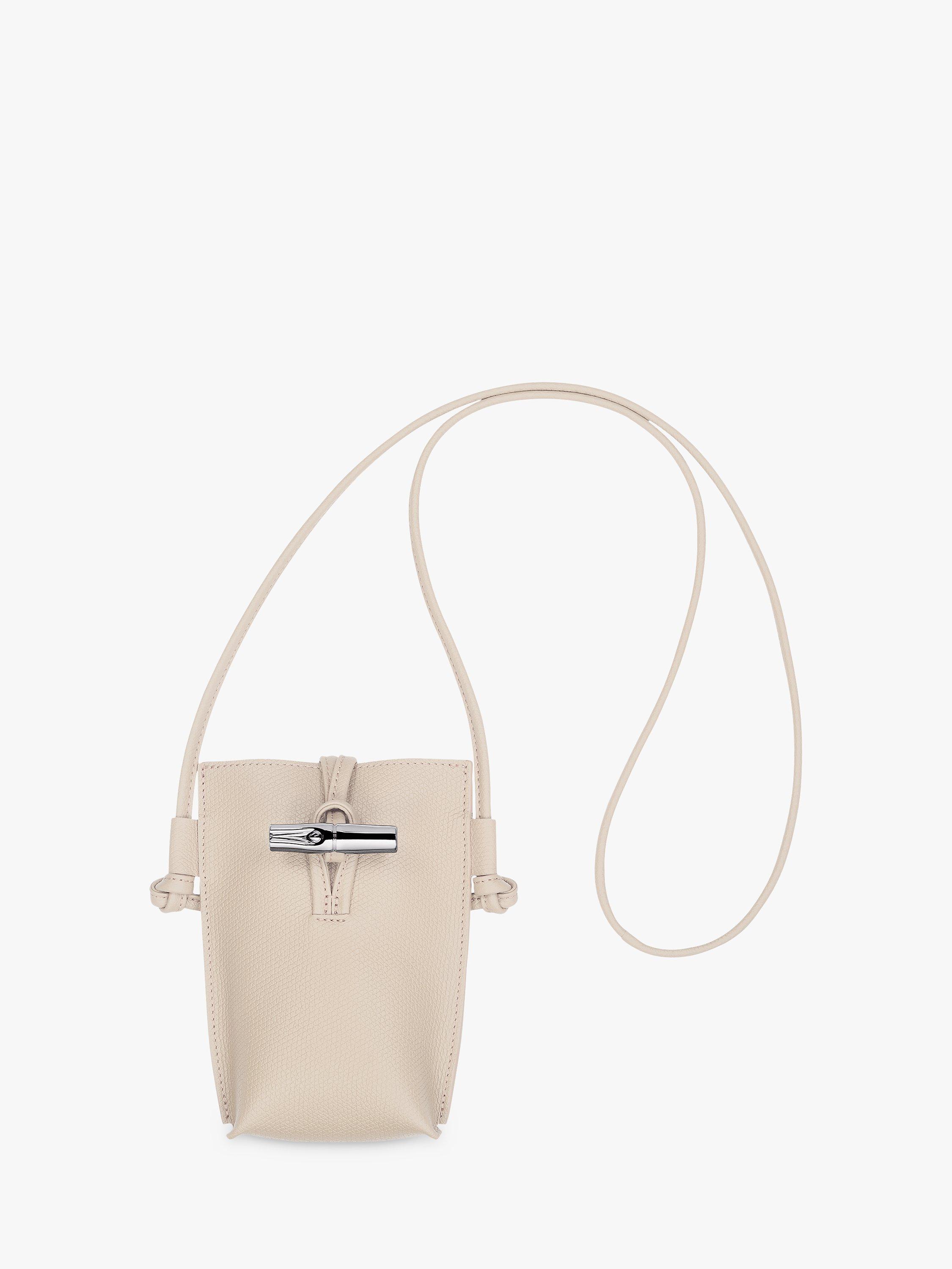 Product image 1 of 3, which shows Longchamp Le Roseau Leather Phone Pouch, Paper