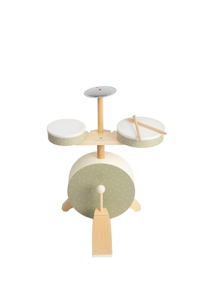 John Lewis Toy Wooden Drum Kit - view 2, Multi