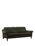 John Lewis Camber Leather Grand 4 Seater Sofa, Dark Leg