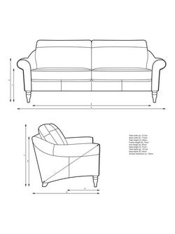John Lewis Camber Leather Grand 4 Seater Sofa, Dark Leg - view 2, Demetra Green